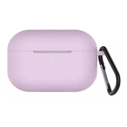 Чехол для Airpods Pro 2 Gurdini прорезиненный soft touch c карабином Лавандовый