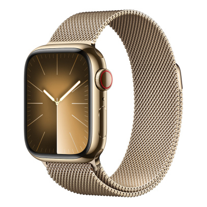 Apple Watch Series 9, 41 мм корпус из нержавеющей стали «Gold», ремешок Milanese Loop цвета «Gold»