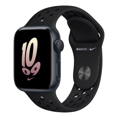 Apple Watch Nike SE (2022), 40 мм корпус из алюминия цвета «Midnight», ремешок Nike Sport Band размера M/L цвета «Black/Black»