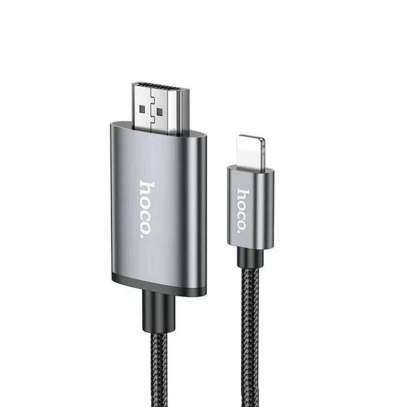 Кабель hoco. разъем Lightning – HDMI, 2 м (UA27) Черный