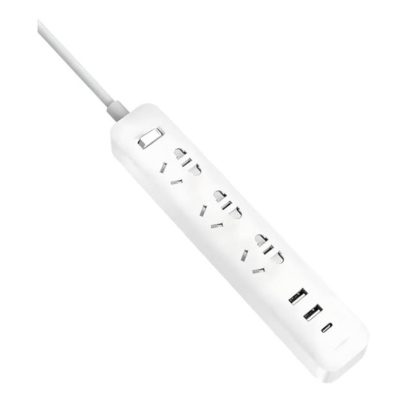 Сетевой фильтр удлинитель Xiaomi Mi Power Strip 3 гнезда + 2USB + USB Type-C 20W 2A1C (XMCXB05QMN) Белый