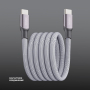 Дата-кабель Deppa Magneto, USB-C - USB-C, 100Вт, 1,5 м, магнитный, нейлон (72549) Серый