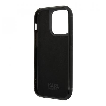 Чехол Karl Lagerfeld для iPhone 14 Pro Max PU with Cardslot Signature logo Hard (KLHCP14XCSSK) Черный