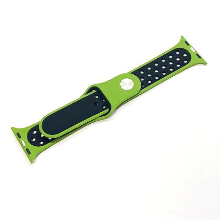 Силиконовый ремешок COTEetCI Nike+ Silicone Sport Band для Apple Watch 42/44 мм Black-Green, черно-зеленый