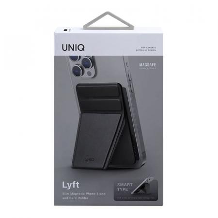 Магнитный картхолдер с функцией стенда UNIQ LYFT Magnetic (MGSNAPONCH-LYFTBLK) Чёрный