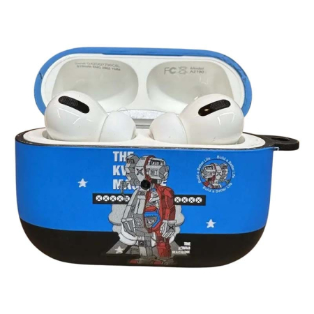 Чехол для AirPods Pro COQUE POUR Синий с рисунком The KWAS machine