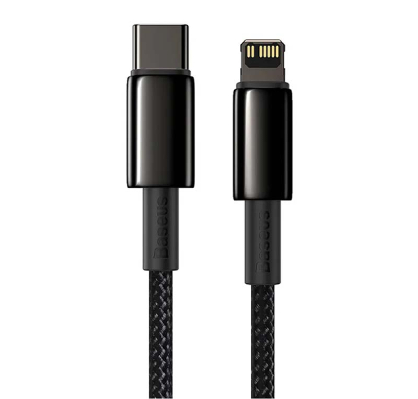 Кабель Baseus Type-C to iP Tungsten Gold Fast Charging Data Cable, 20W, 2 м (CATLWJ-A01) Черный