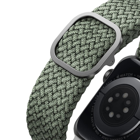 Ремешок для Apple Watch 41/40/38 мм UNIQ ASPEN Strap Braided Green, зеленый