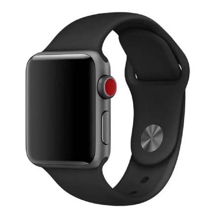 Силиконовый ремешок для Apple Watch 42/49 мм Silicone Case Черный