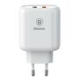 Зарядное устройство USB Type-C Baseus 2 USB Quick Charge 23Вт 5V/9V/12V Bojure Series Белый