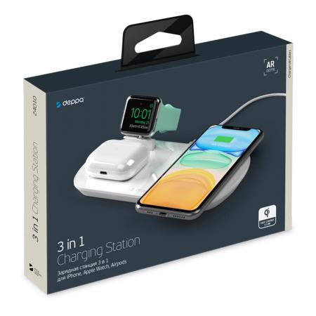 Зарядная станция Deppa 3в1 17,5W (24010) White, белый