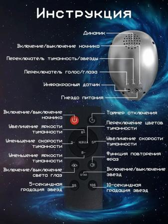 Проектор звездного неба Aliensun Star Серебристый