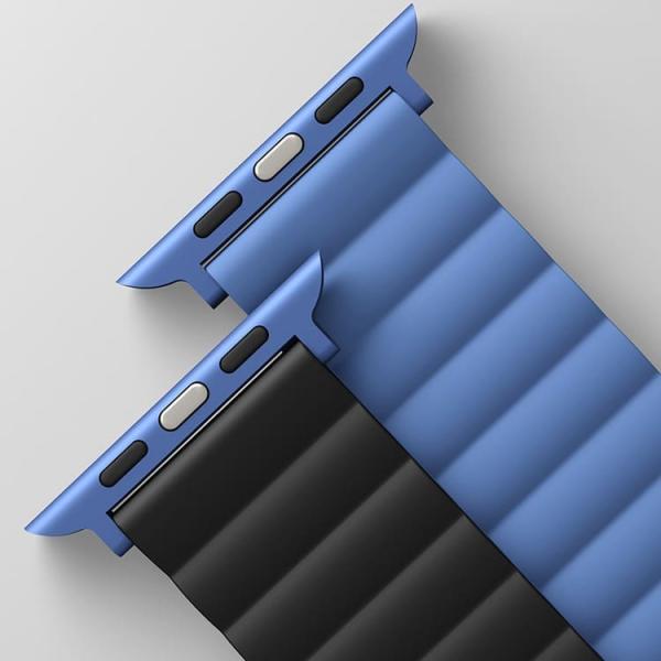 Силиконовый ремень UNIQ для Apple Watch 41/40/38 мм Revix reversible Magnetic (41MM-REVBLUBLK) Синий/Черный