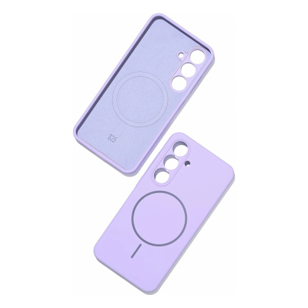 Чехол для Samsung Galaxy S25 c MagSafe Silicone Case Фиолетовый