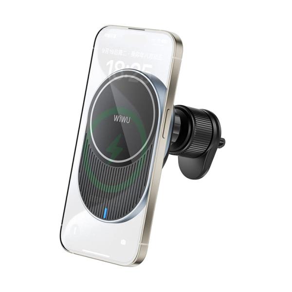 Автомобильный держатель с беспроводной зарядкой WiWU Strong Magnetic Wireless Charging Car Mount + Charging Cable (CH-315) Черный