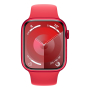 Apple Watch Series 9, 45 мм корпус из алюминия цвета (PRODUCT)RED™, ремешок Sport Band размера M/L цвета «Red»