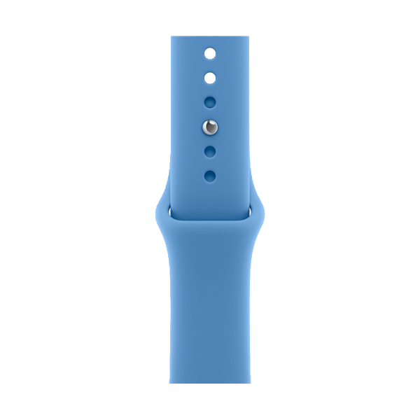 Apple Watch Series 12, 42 мм корпус из алюминия цвета «Space Gray», ремешок Sport Band размера S/M цвета «Wildflower Blue»