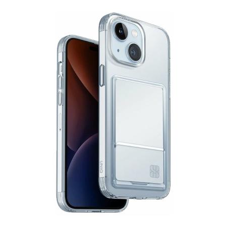 Чехол для iPhone 15 UNIQ Air Fender ID с cardslot (IP6.1(2023)-AFIDTRAN) Прозрачный