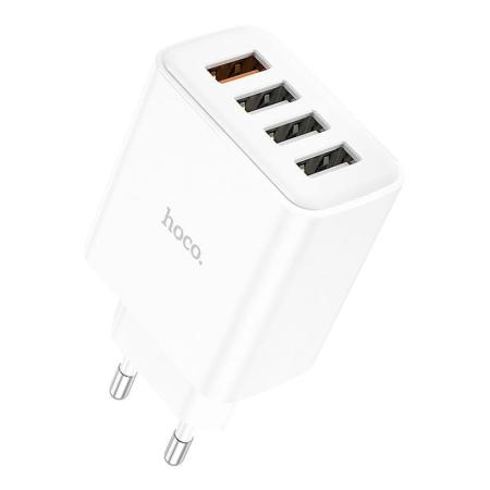Зарядное устройство hoco. QC3.0 4USB порта 28,5Вт (C102A) Белый