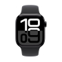 Apple Watch Series 10, 46 мм корпус из алюминия цвета «Jet Black», ремешок Sport Band размера M/L цвета «Black»