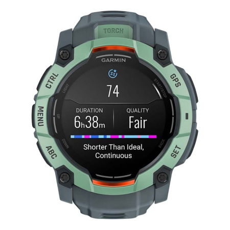 Часы Garmin INSTINCT 3 AMOLED 50мм Neo Tropic, зеленый с серым ремешком