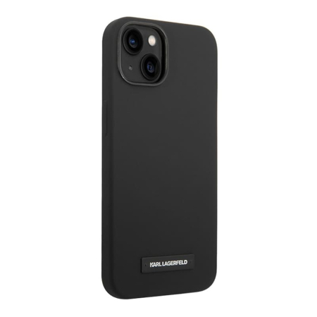 Чехол для iPhone 14 с MagSafe Karl Lagerfeld Liquid silicone Plaque logo Hard (KLHMP14SSLMP1K) Чёрный