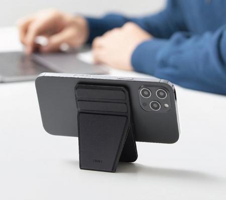 Магнитный картхолдер с функцией стенда UNIQ LYFT Magnetic (MGSNAPONCH-LYFTBLK) Чёрный