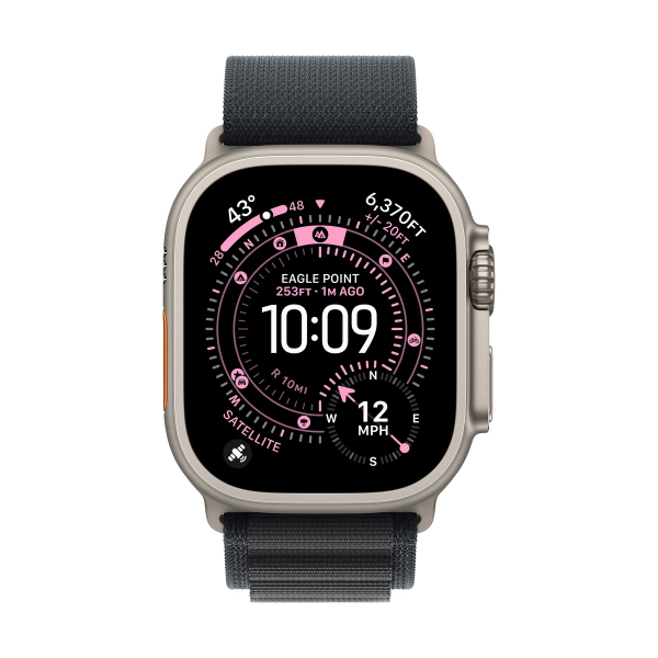Apple Watch Ultra 3 (2025), 49 мм корпус из титана цвета «Natural», ремешок Alpine Loop размера M цвета «Black»