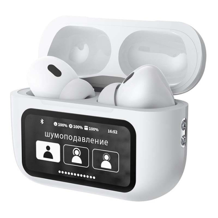 Беспроводные наушники с микрофоном Deppa Air Pro 3 ANC, TWS, BT 5.3, 350 мАч, ANC, LCD (44213) Белый